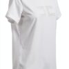 T-shirt Elisabetta Franchi Donna 100% Cotone Gesso-5