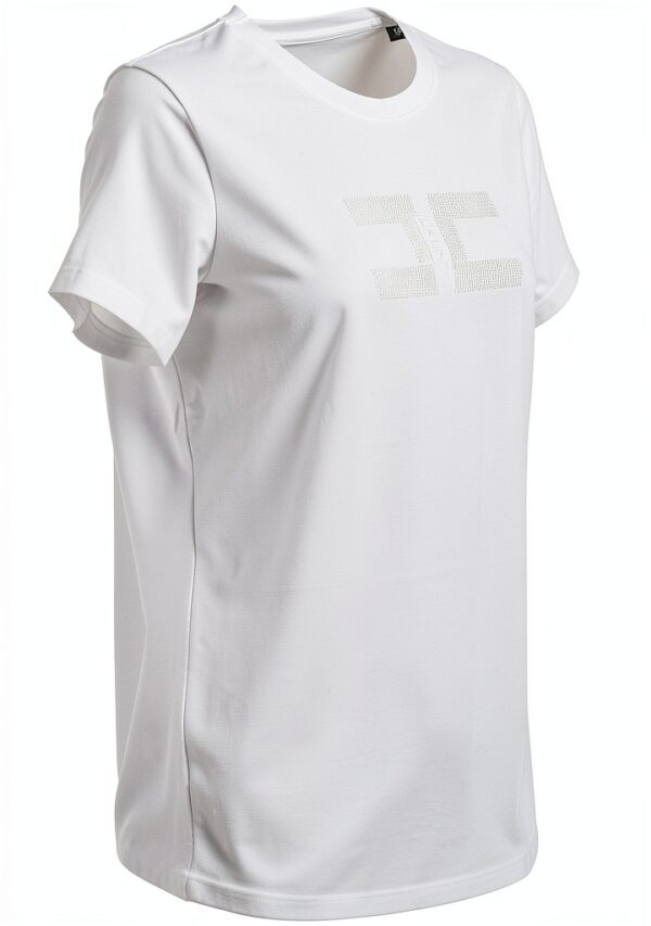 T-shirt Elisabetta Franchi Donna 100% Cotone Gesso-5