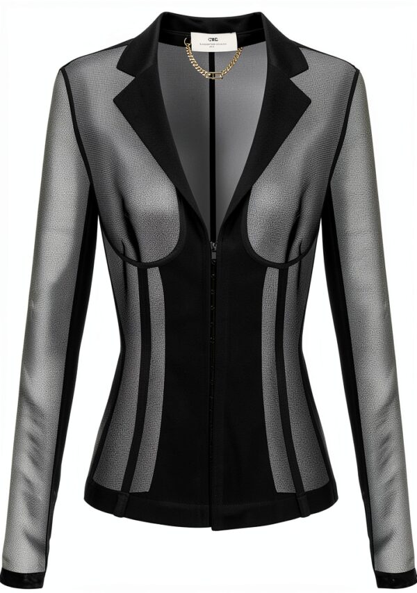 Giacca Blouson Tessuto Bottone Manica Lunga Lavabile-0