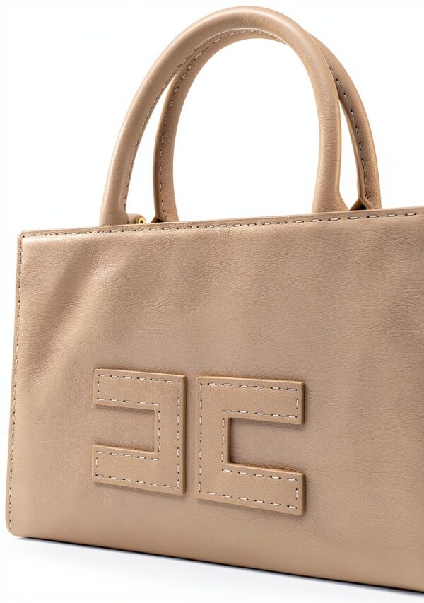 Borsa a mano Elisabetta Franchi Greige Ecopelle Donna-5
