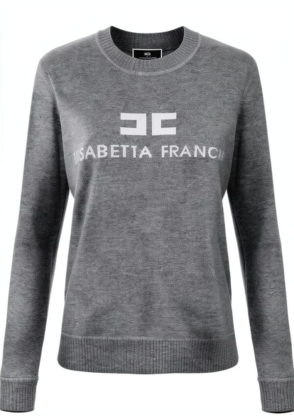 Maglione Donna Lana Cachemire Grigio Melange Avorio-0