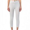 Pantaloni Skinny Capri donna 95% Pl 5% Elastan Avorio-0