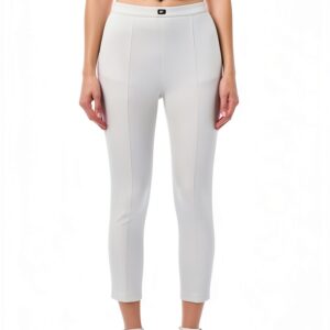 Pantaloni Skinny Capri donna 95% Pl 5% Elastan Avorio-0