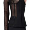 Giacca Blouson Tessuto Bottone Manica Lunga Lavabile-3