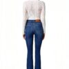 Jeans A Zampa Elisabetta Franchi Donna Tasca Fiocco-2