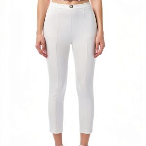 Pantaloni donna 95% poliestere 5% elastan Avorio Oltremare-0