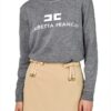 Maglione Donna Lana Cachemire Grigio Melange Avorio-1