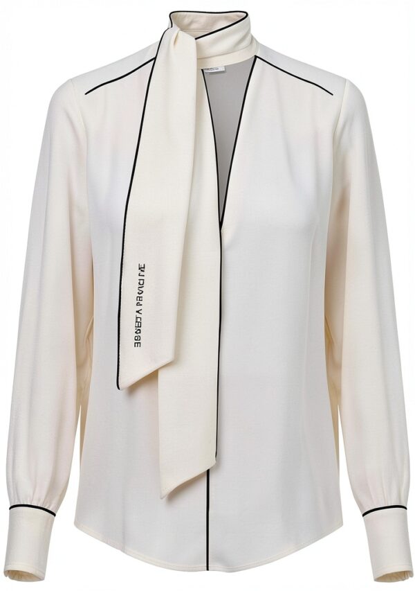 Camicia da donna 100% Vi collo classico manica lunga-0