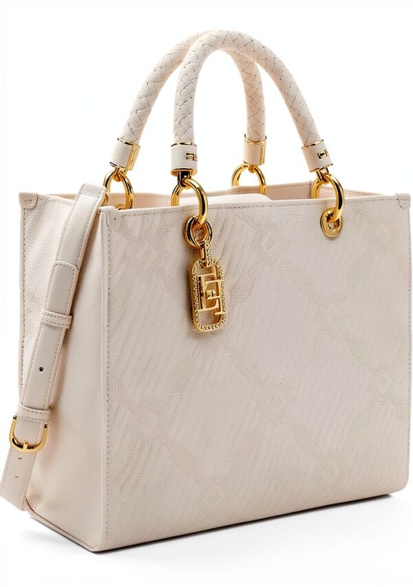 Tote bag bianca jacquard ELISABETTA FRANCHI Donna-1