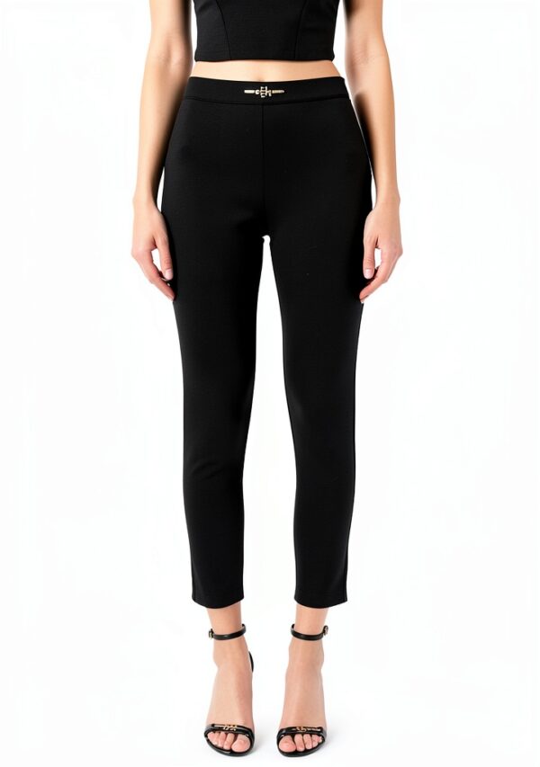 Pantaloni Elisabetta Franchi Nero Stile dritto-0