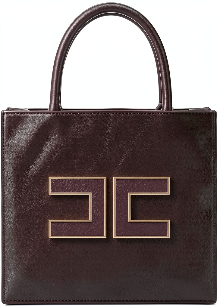 Borsa ELISABETTA FRANCHI Donna Tote Latte su un tavolo di legno, vista frontale
