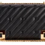 Borsa tracolla donna Nero PU grande quiltata-0