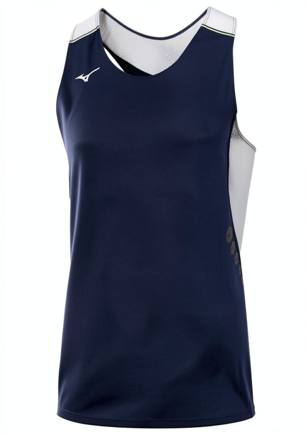 Mizuno Singlet Uomo Maglietta Senza Maniche DryLite Bianco Nero-0